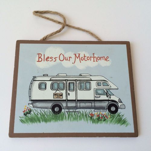 4 x 6 country wood magnet hanger bless our motorhome sign