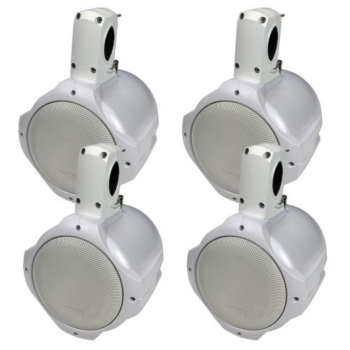 New 4 x 8&#034; inch marine boat waterproof tower speakers system 400 watts white