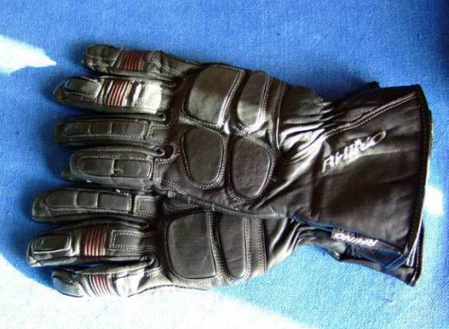 Rhino motorcycle leather gloves. black.