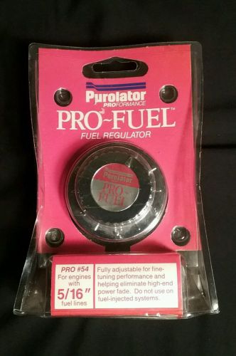 Pro #54 purolator performance adjustable fuel regulator, 5/16" lines