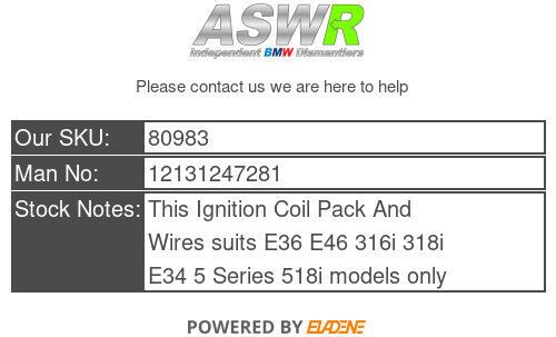 BMW E36 E46 E34 3 5 SERIES Ignition Coil Pack 12131247281, US $, image 2
