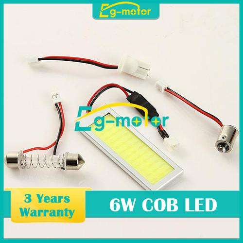 6w cob chip led car interior light t10 festoon dome ba9s adapter white new