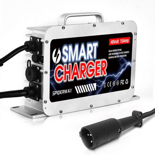 15 Amp 48 Volt Golf Cart battery Charger for Club Car Golf Cart 3 Pin Round Plug, AU $179.99, image 3
