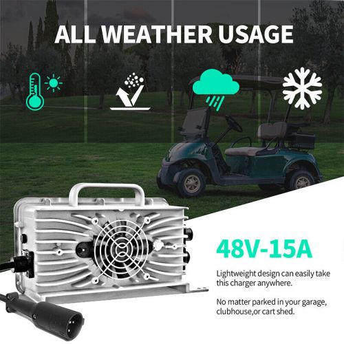 15 Amp 48 Volt Golf Cart battery Charger for Club Car Golf Cart 3 Pin Round Plug, AU $179.99, image 7