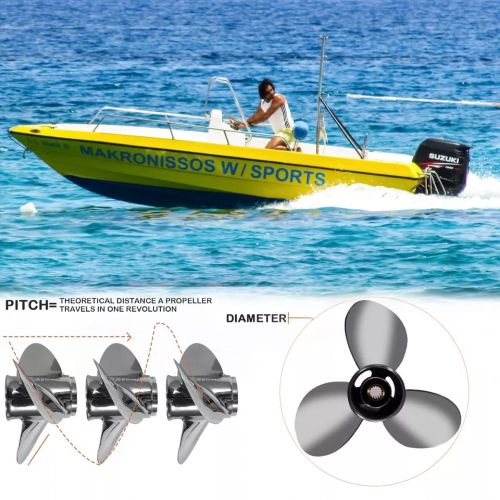 PROP 11 3/8x14 Stainless steel Outboard Propeller for Suzuki 35-65HP 13 Tooth RH, US $176.59, image 6