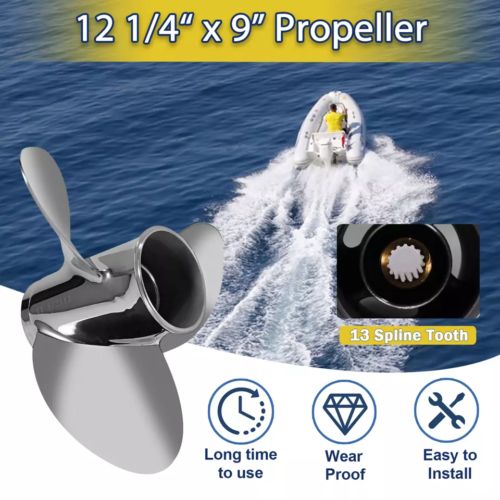 PROP 11 3/8x14 Stainless steel Outboard Propeller for Suzuki 35-65HP 13 Tooth RH, US $176.59, image 14
