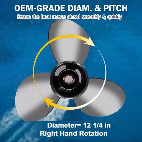 PROP 11 3/8x14 Stainless steel Outboard Propeller for Suzuki 35-65HP 13 Tooth RH, US $176.59, image 15