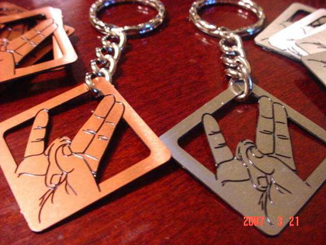 *** shocker *** keychain  (lot of 2) shiny copper & silver nickel