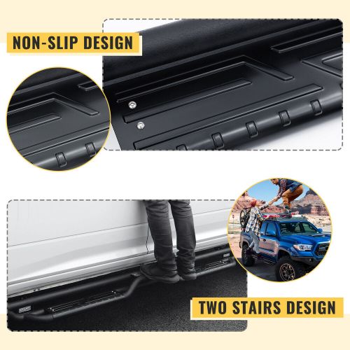 Black Side Steps For 2005-2023 Toyota Tacoma Double Cab Running Boards Nerf Bars, US $259.99, image 6