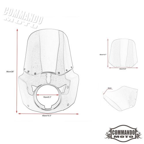 Club style headlight fairing + 15" windshield for harley dyna fxd fxdb fld 06-17