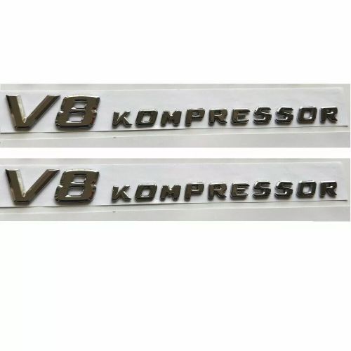 2 x chrome letter V8 KOMPRESSOR Badge Badge logo AMG sticker, US $24.99, image 2