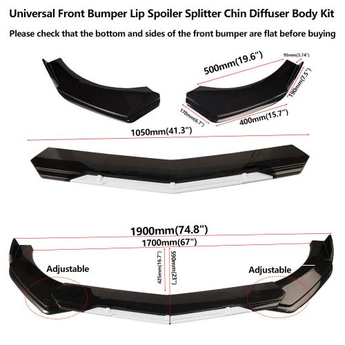 For Lincoln MKZ Front Bumper Lip 86" Side Skirt Rear Bumper Lip Black White, US $140.00, image 10