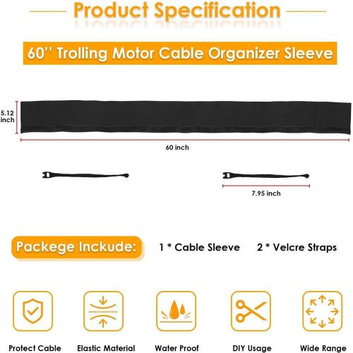 T-H Marine Troll Jacket Trolling Motor Cable Organizer Sleeve Neoprene 60" Long*, US $16.47, image 10