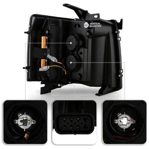 2007-2013 Chevy Silverado 1500 Black LED Signal Neon Tube Projector Headlights, US $199.99, image 9