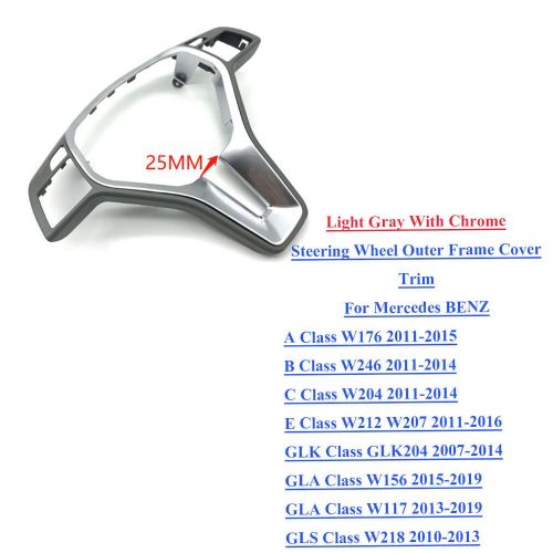 For Benz C Class C204 W204 25mm Steering Wheel Outer Frame Cover Light Gray, US $46.82, image 6