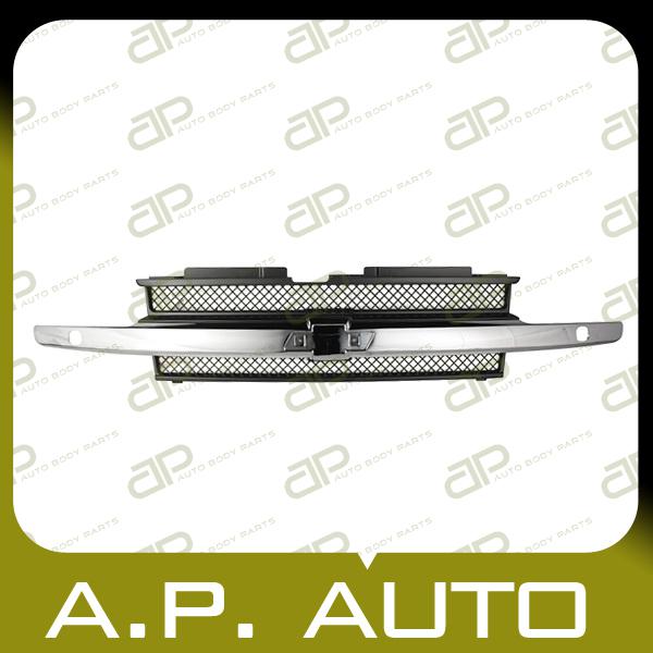New grille grill assembly 02-04 chevy trailblazer w/ headlamp washer model