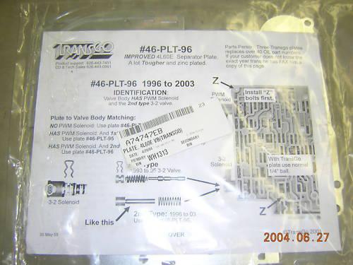 Gm 4l60e, transgo separator plate,  1996-2006    [a74747eb]