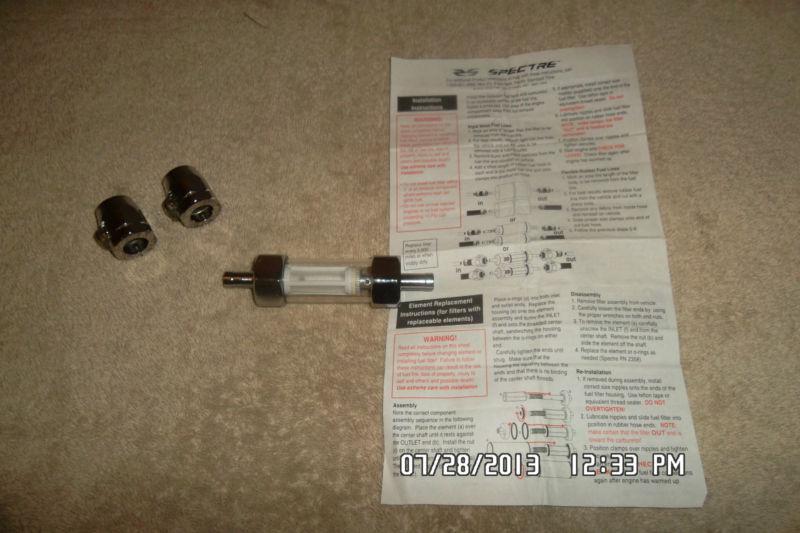 Sell New Spectre Performance 3/8" Glass Fuel Filter With Chrome End Cap