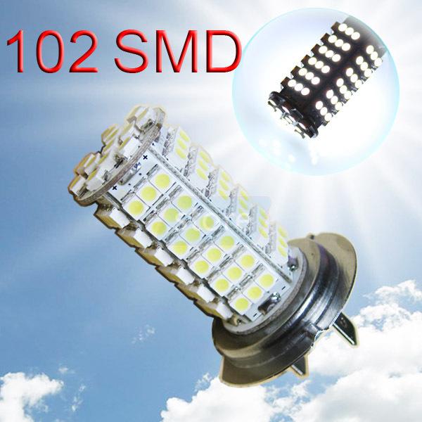 H7 102 smd pure white fog tail turn signal driving led car light bulb lamp