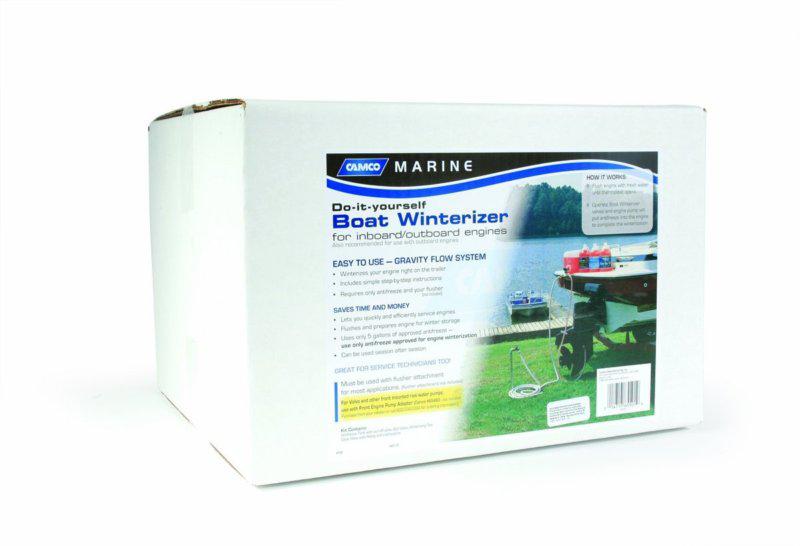Camco's diy boat winterizer, efficiently winterize inboard/outboard boat engine