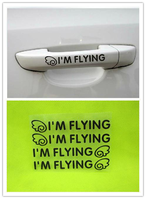 I'm flying and wings handle logo badge decal decoration car stickers black