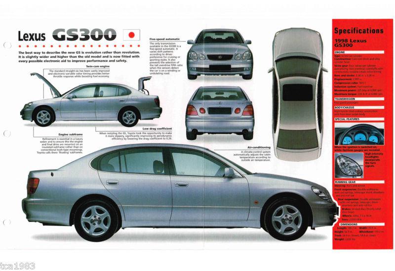 1997 / 1998 lexus gs300 / gs-300  imp brochure