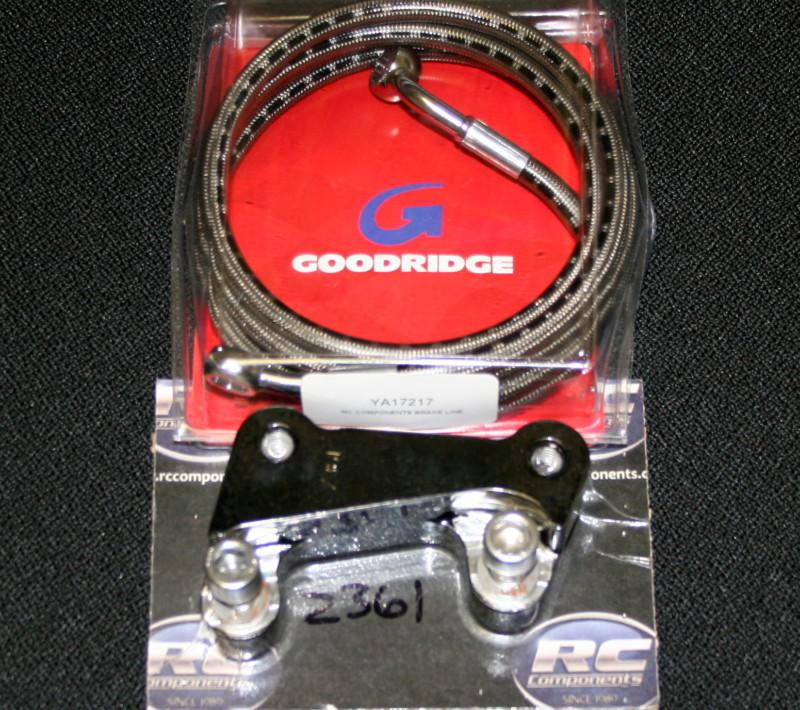 Rc components front caliper adapter bracket kit black hd12377b 2000-2007 baggers