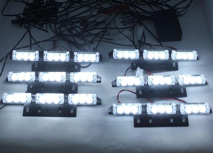 White 6 x 9 led auto van truck strobe flash light grill emergency lights 3 mode