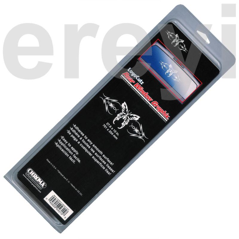 White tribal flame butterfly design rear window decal large auto truck sticker