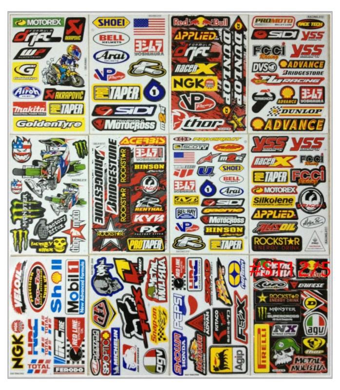 12 xmoto-gp atv helmet racing dirt bike car sketboard scooter mxstickers #st5