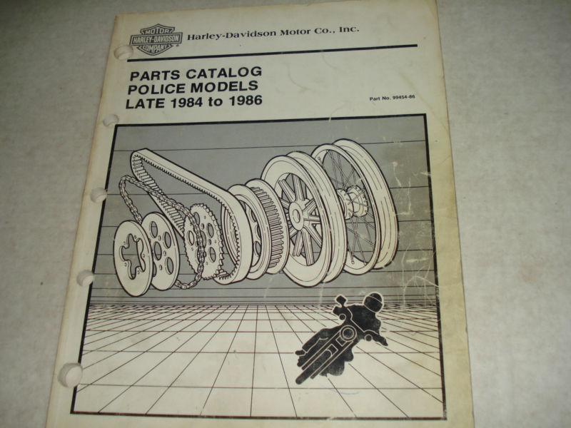 1984-1986 harley-davidson police models parts catalog
