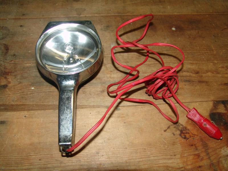 Vintage chrome metal handheld car spotlight fog light great for rat rod