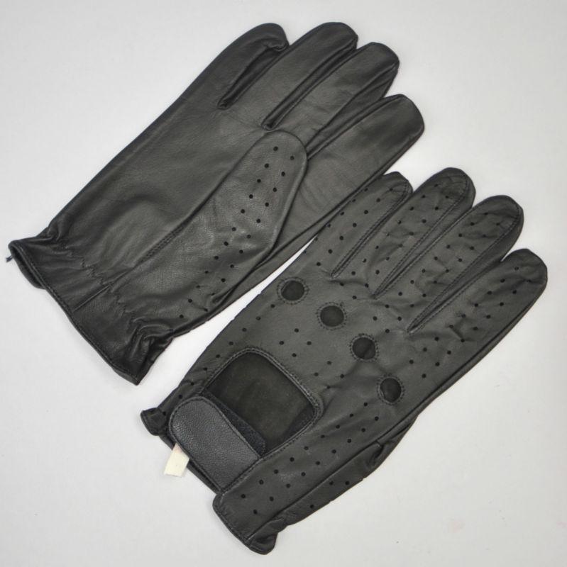 Olympia lightweight perforated gloves, black leather, never worn, no reserve!