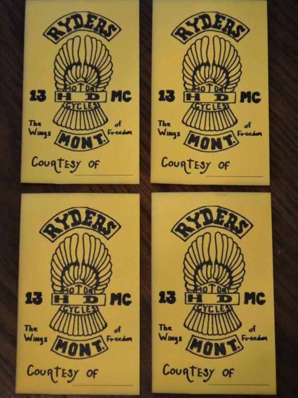 Sell RYDERS MC MONTANA BIKER CLUB CARDS 60'S 70's TRUE MC HISTORY