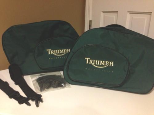 Triumph motorcycle green inner pannier bags