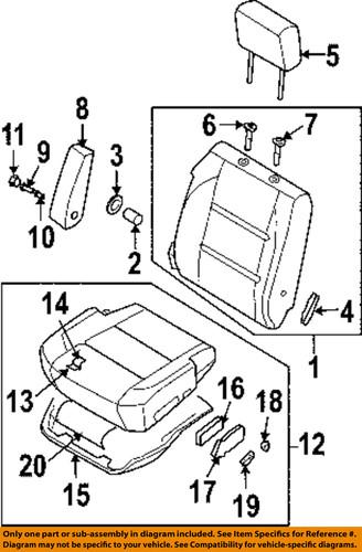 Nissan oem 870637s001 front seat-seat switch knob