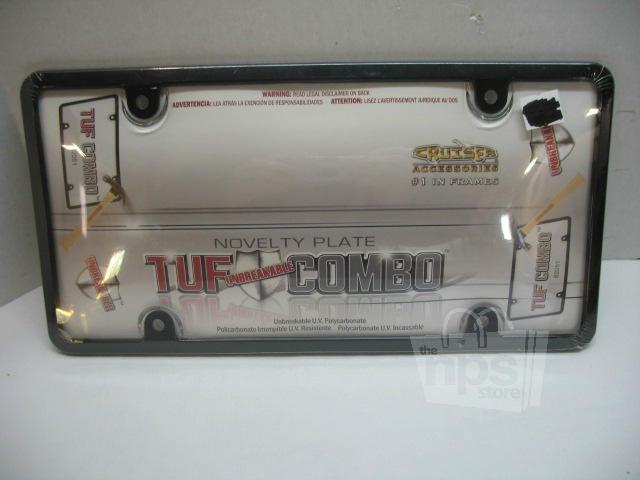 Cruiser accessories 62051 tuf combo license plate frame and shield black new