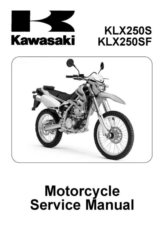 Kawasaki klx250s klx250sf klx 250s 250sf shop service repair manual 2009 09 cd