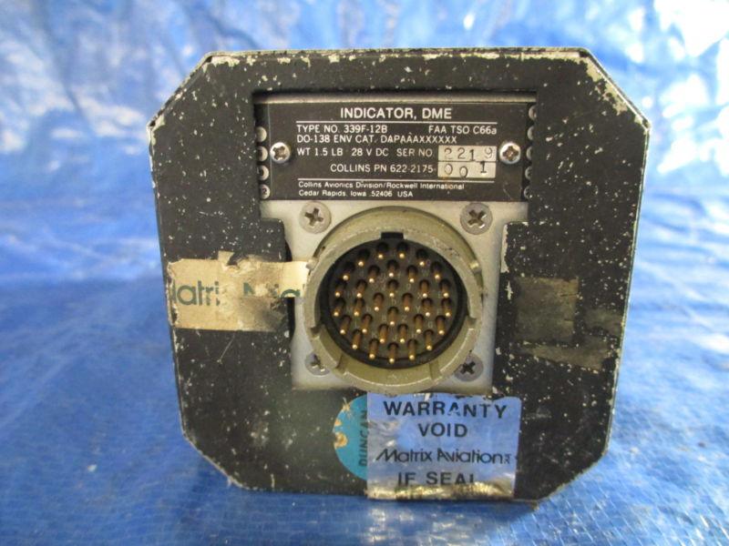 Collins DME Indicator, Type 339F-12B, P/N 622-2175-001, US $149.99, image 4