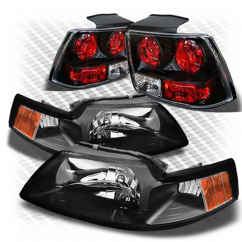 Sell 9904 MUSTANG BLACK CRYSTAL HEADLIGHTS + ALTEZZA STYLE TAIL LIGHTS
