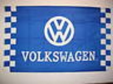 Volkswagen flag 3'x5' blue checker banner *