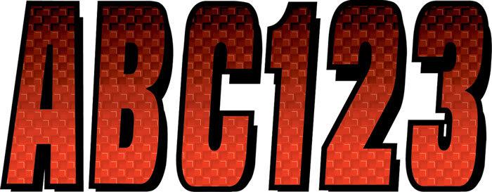 Hardline letter/number kit red/black rebkg300