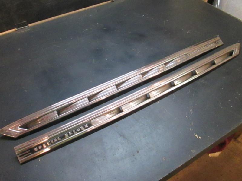 Sell 41 CHEVY SPECIAL DELUXE SIDE HOOD TRIM STAINLESS MOLDING COUPE