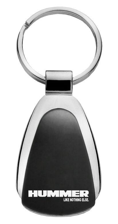 Hummer black tear drop metal keychain car ring tag key fob logo lanyard