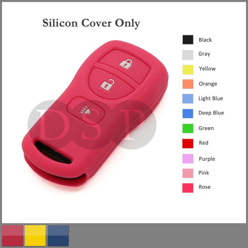 Silicone skin jacket cover holder for nissan remote key case shell 3 button rs