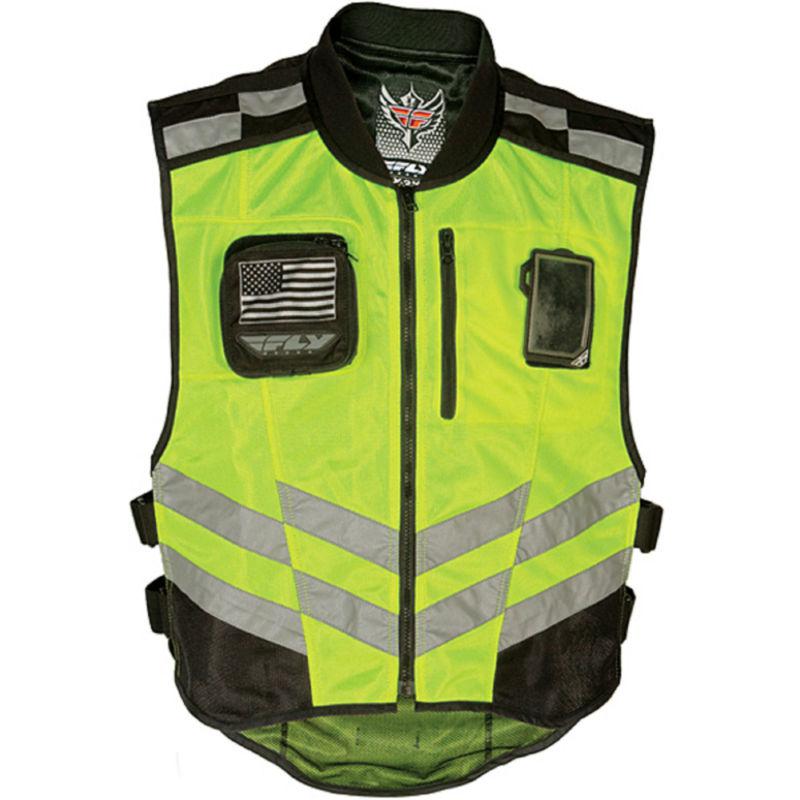 Fly racing fast pass vest hi viz/visibility yellow sz large 478-6015l