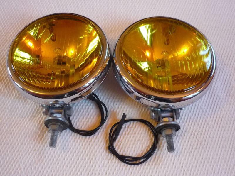 Very nice 5,' yellow driving lights set mercedes w111 w108 porsche 911 mini