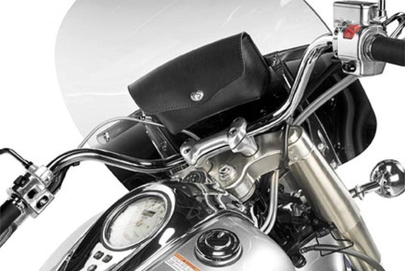 Willie &max revolution windshield bag syn-leather sissy bar bag,black,10.5x6x2.5