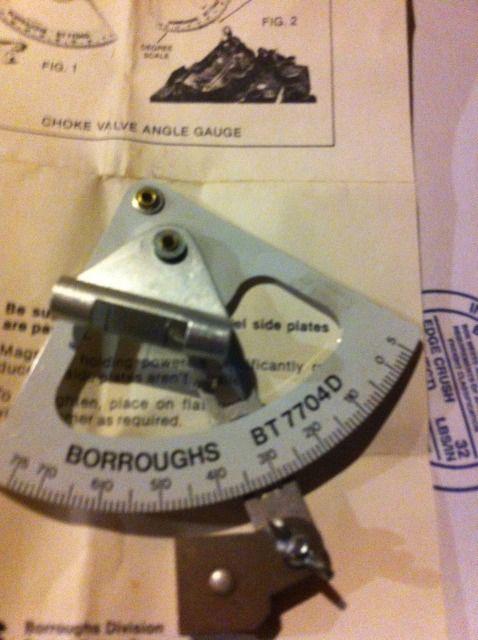 Borroughs choke angle gauge #btt704d