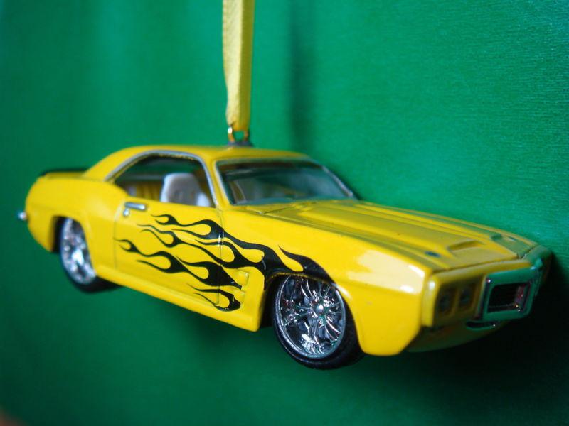 1969 '69 pontiac firebird yellow christmas tree ornament